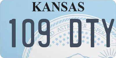 KS license plate 109DTY