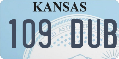 KS license plate 109DUB