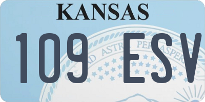 KS license plate 109ESV