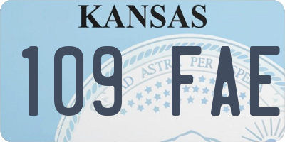 KS license plate 109FAE