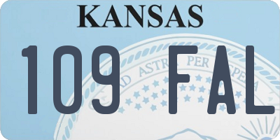 KS license plate 109FAL