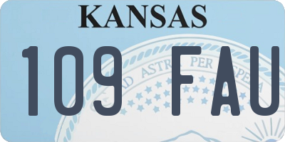 KS license plate 109FAU