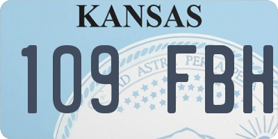 KS license plate 109FBH