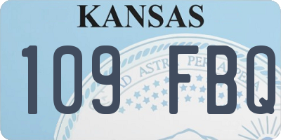 KS license plate 109FBQ