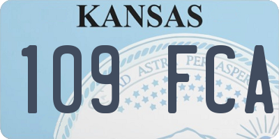 KS license plate 109FCA