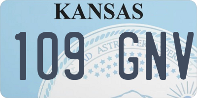 KS license plate 109GNV