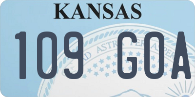 KS license plate 109GOA