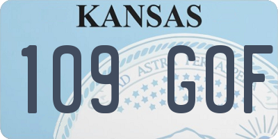 KS license plate 109GOF