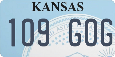 KS license plate 109GOG