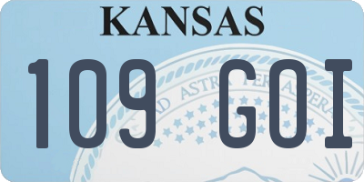 KS license plate 109GOI