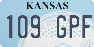 KS license plate 109GPF