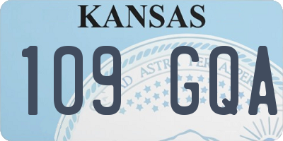 KS license plate 109GQA