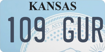 KS license plate 109GUR