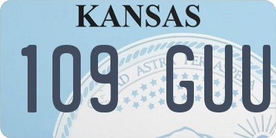 KS license plate 109GUU