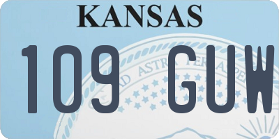 KS license plate 109GUW