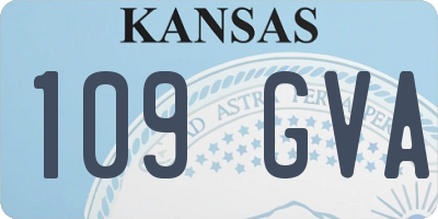 KS license plate 109GVA