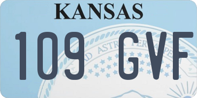 KS license plate 109GVF
