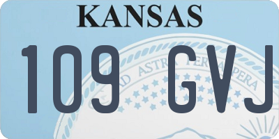 KS license plate 109GVJ