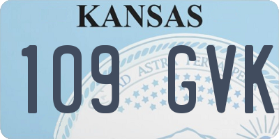 KS license plate 109GVK