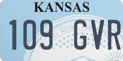 KS license plate 109GVR