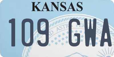 KS license plate 109GWA