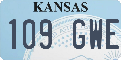 KS license plate 109GWE