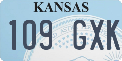 KS license plate 109GXK