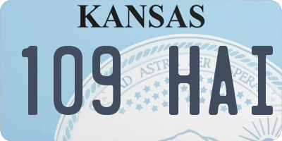 KS license plate 109HAI