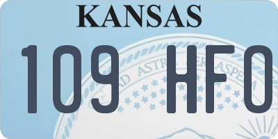 KS license plate 109HFO