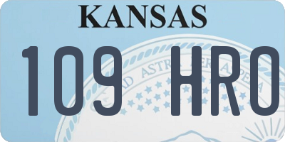 KS license plate 109HRO