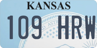 KS license plate 109HRW