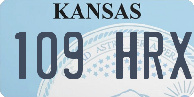 KS license plate 109HRX