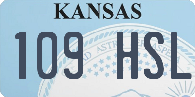 KS license plate 109HSL