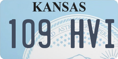 KS license plate 109HVI