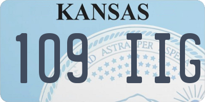 KS license plate 109IIG