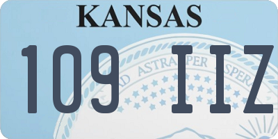 KS license plate 109IIZ