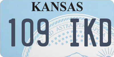KS license plate 109IKD