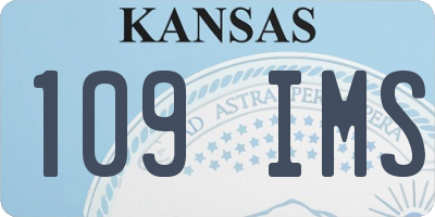 KS license plate 109IMS