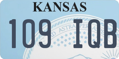 KS license plate 109IQB