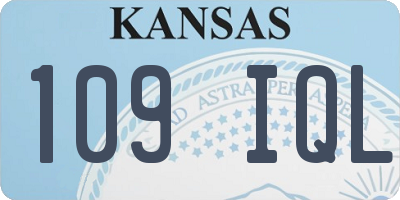 KS license plate 109IQL