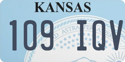 KS license plate 109IQV