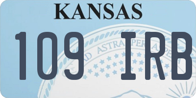 KS license plate 109IRB
