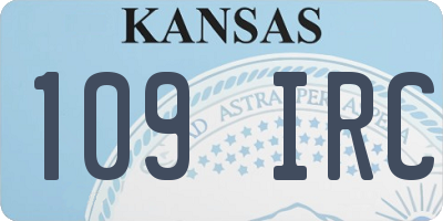 KS license plate 109IRC
