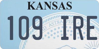 KS license plate 109IRE