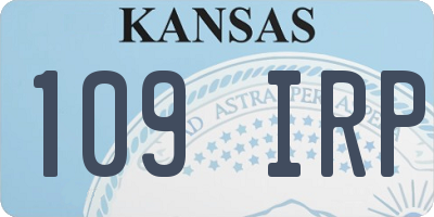 KS license plate 109IRP