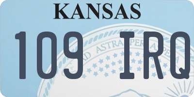 KS license plate 109IRQ