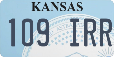 KS license plate 109IRR