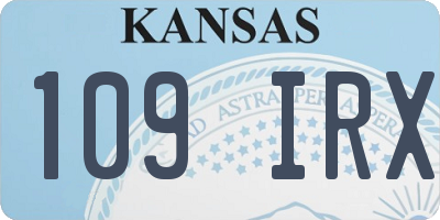KS license plate 109IRX