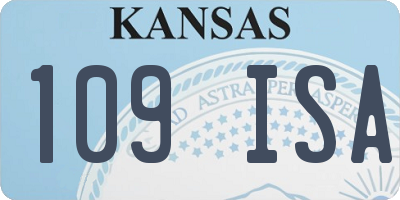 KS license plate 109ISA