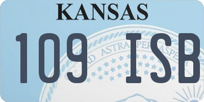 KS license plate 109ISB